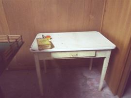 METAL TABLE W/ ENAMEL TOP