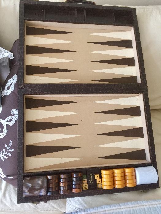 Backgammon with Bakelite pieces