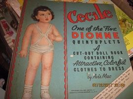 Cecile one of the Dionne quintuplets uncut paper doll  book