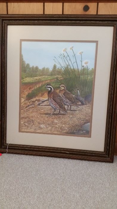 Eastern Bobwhite by Ray Harm, May 1980 release, 1000 signed & numbered, 24" x 20" plus frame size