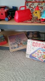Puzzles (SOLD), Concentration game, wooden train set
