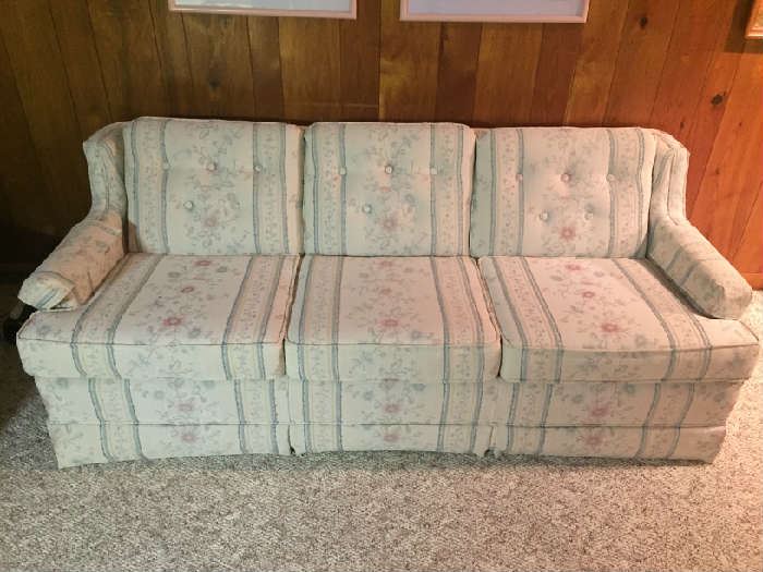 Harlequin sleeper-sofa with matching love seat.