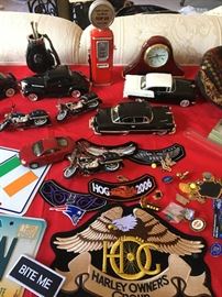 Harley Davidson Patches and Collectible Cars, Motorcycles and gas Pump, Veterans Pins and Harley Pins
