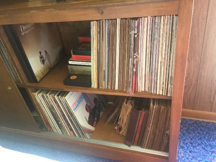 close to 100 vintage vinyl records 45 & 33