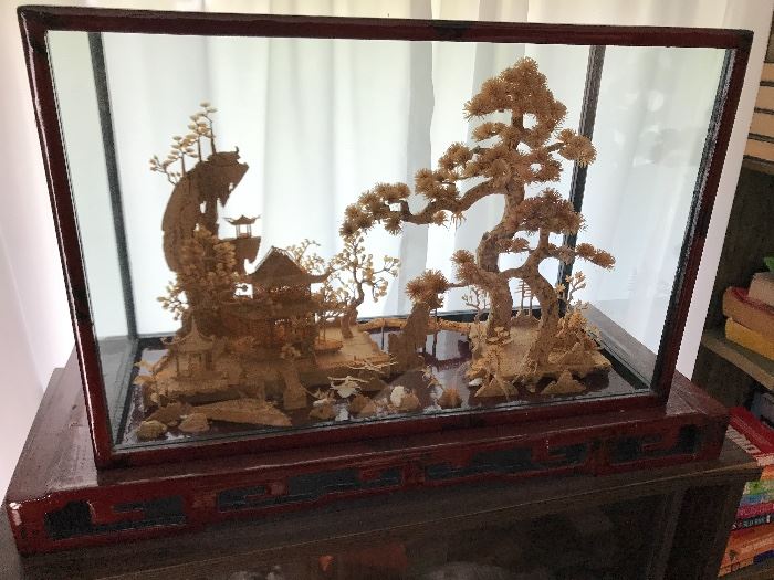 Direct from Okinawa, Japan - large handcrafted cork diorama 