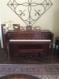 Wrought Iron decor, piano and rug for sale