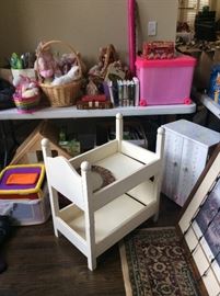 Children's toys, books, doll house, bunk beds, armoire