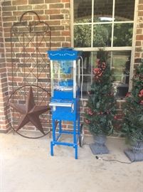 Small Texas star, snow cone machine, iron trellis, set of 2 Christmas porch trees