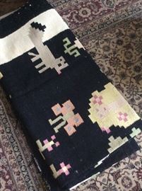 Vintage large black rug