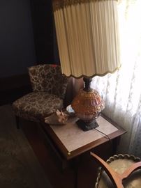 Marble Table and Lamp
