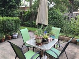Patio set and flower/pots