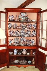 lots of Imari and a fabulous corner cabinet 