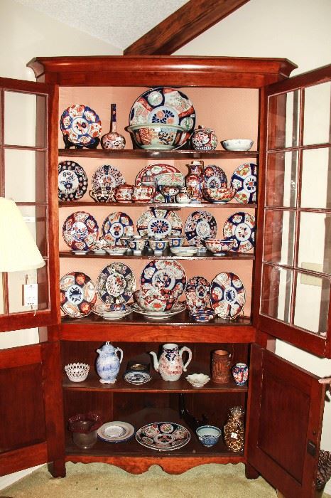 lots of Imari and a fabulous corner cabinet 