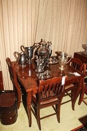 antique gaming table and more silver
