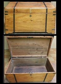 Antique trunk 31 inches wide by 18 inches deep by 17 inches tall