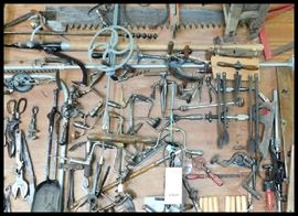 Hundreds of antique tools