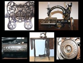 Willcox and Gibbs SMC 1870 cabinet sewing machine in treadle standing cabinet