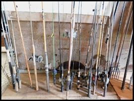 Fishing rods and reels and spears