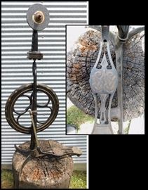 Antique treadle powered grinder