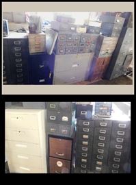 Many file cabinets full of hardware items