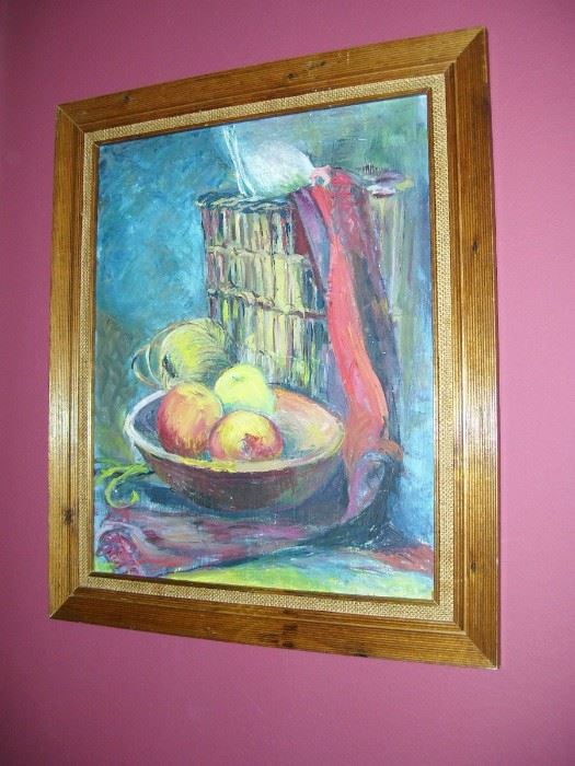 One of several original oil on board paintings in this sale.