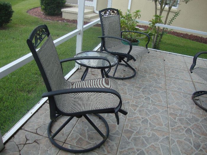 Outdoor Metal furniture, 4 Rocker/Swivel chairs