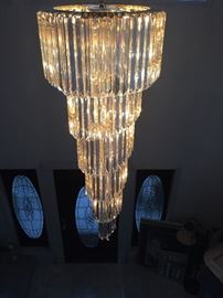 VINTAGE GRAND FOYER MURANO GLASS VENINI CHANDELIER 
