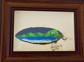 Oil on Macaw Feather by Artist Enid Arce of Puerto Rico