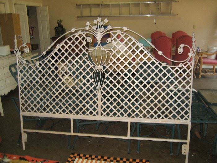 Custom wrought iron bed headboard