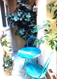 Turquoise patio bistro set