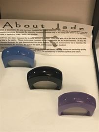 Trio of jade rings