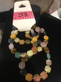 DTR natural stone bracelet and necklace set