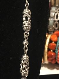 Detail view of sterling necklace