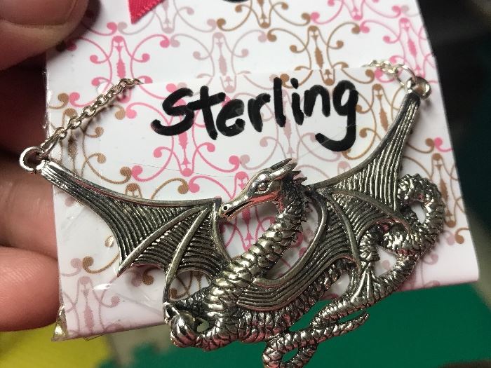 Sterling dragon pendant