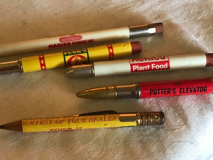 Vintage bullet/advertising pencils