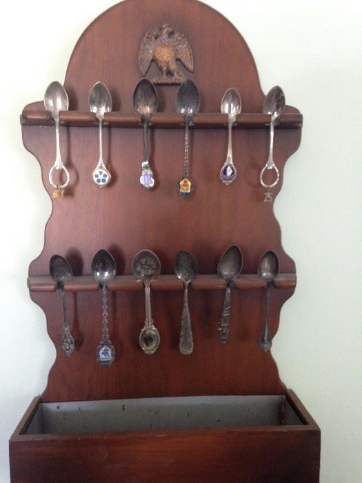 souvenir spoons and rack