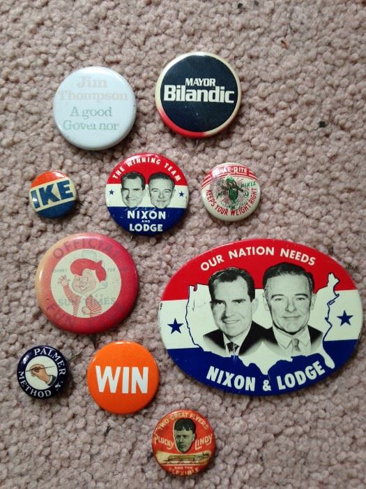 vintage campaign buttons--Nixon