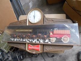vintage Budweiser clydesdale clock