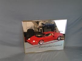 25th Anniv Lamborghini Countach Framed Mirror