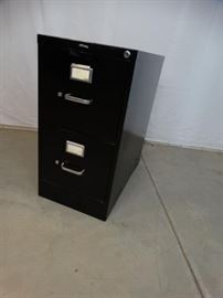 Black 2 Drawer File Cabinet