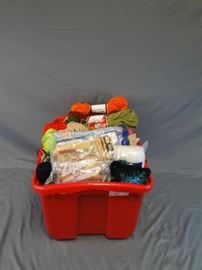 Bin Full of Yarn/ Crafts/Tools