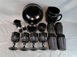 Black Milk Glass 15 pieces