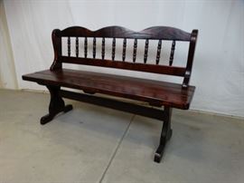 Heavy Rustic Pine Dining Bench