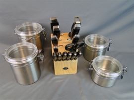 Hampton Forge Knife Set & Stainless Containers