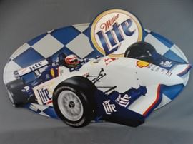 Miller Lite Race Car Metal Sign