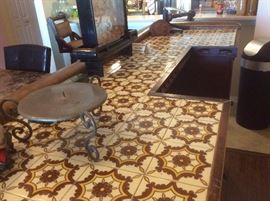 Tile top on bar