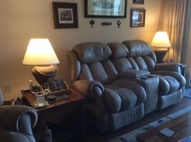 Microfiber reclining loveseat -- so comfy!