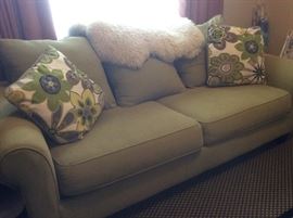 Light green queen sleeper sofa