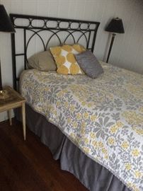 Iron Queen Bed & Bedding