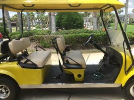 EZ-GO 48 Volt Express LD Yellow stretch Limo Golf Cart   Street Ready